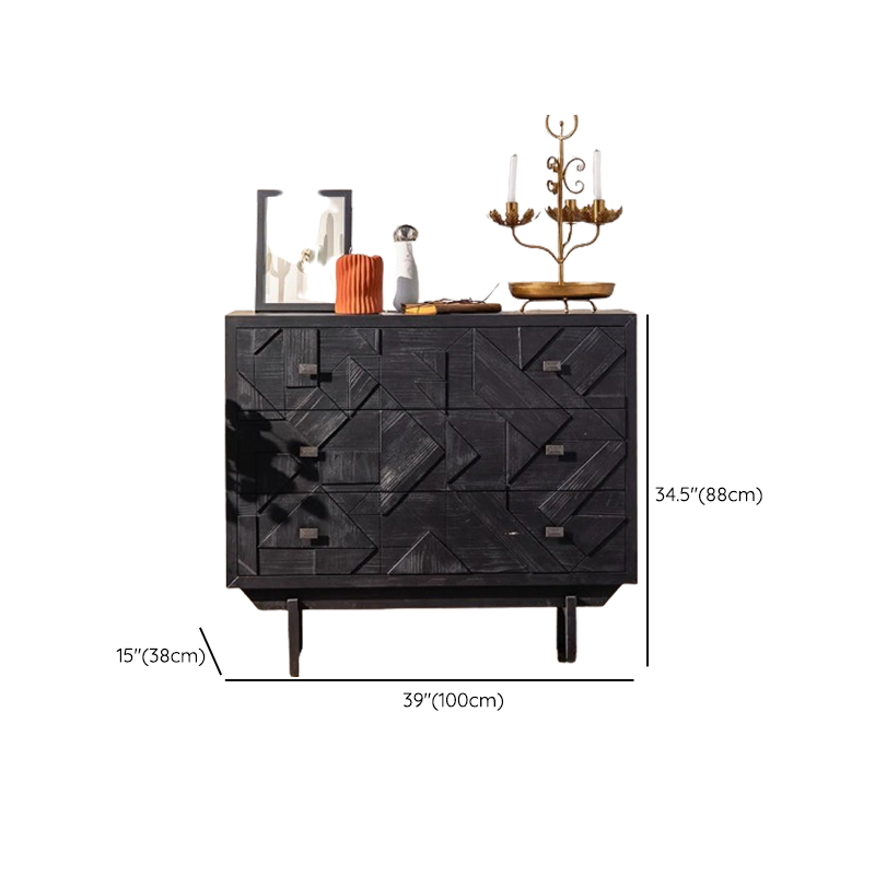 Modern Simple Style Rectangle Standalone Accent Chest with Lumber Drawer in Ink - image 11
