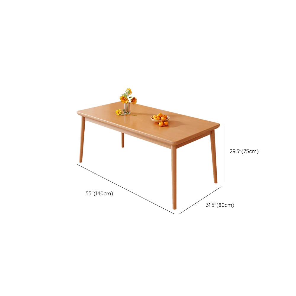 Trendy Rectangular Rubberwood Dining Table Set with Four Legs, 5 Piece Set, Unfinished Color - image 8