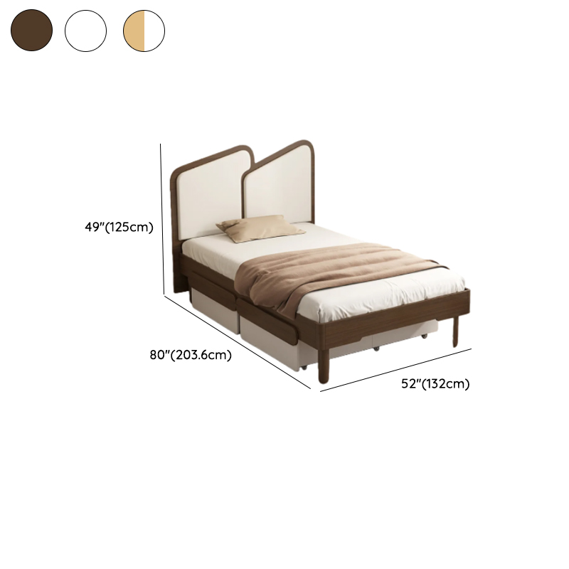 Contemporary Storage Included Panel Bed with Leg and Natural Wood Slat for Bedroom - image 13