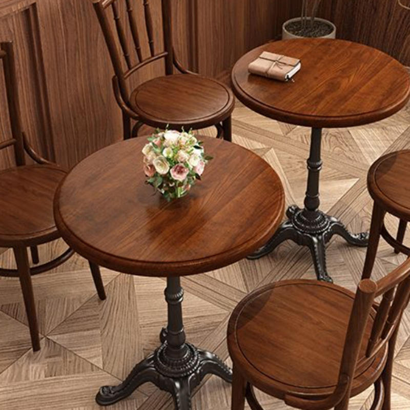 Standard Table Height Fixed Dining Table in Sand with a Natural Wood Tabletop for 2 in a Simplistic Style - image 7