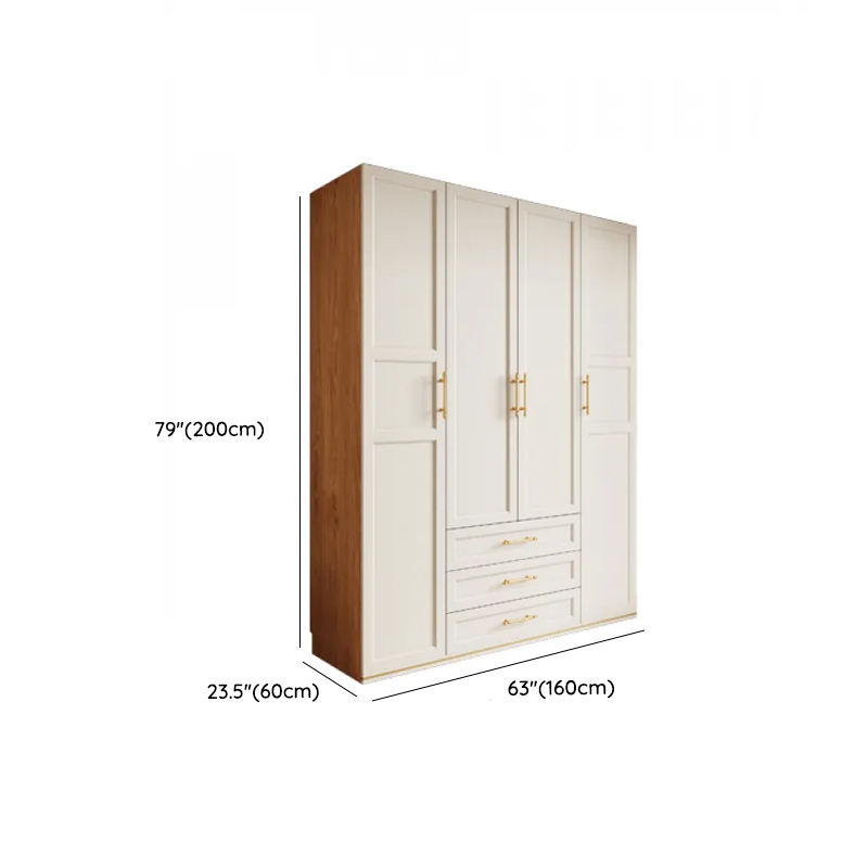 White Minimalist Laminate Independent Wardrobe Closet with Soft Close Drawer, Soft Close Door, and Interior Shelves - image 7