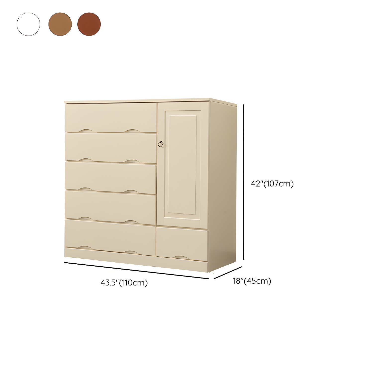 Modern Solid Wood Combo Dresser with Shelves, Drawers, and Cabinet Storage - image 17