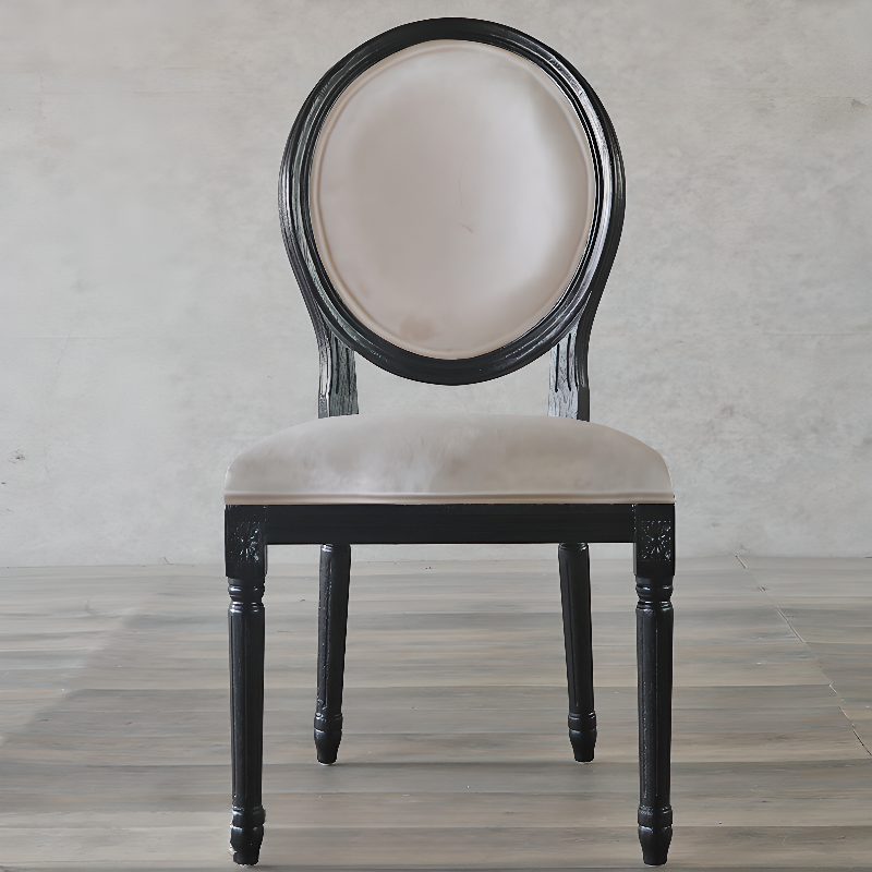 Victorian Style Side Chair with King Louis Back and Bordered Frame, Balanced Stability