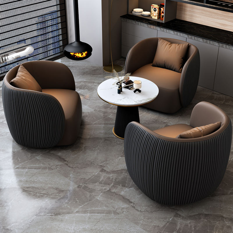 Modern Simple Style Dining Table Set with Padded Chair, Back Seat, and Arms - image 7