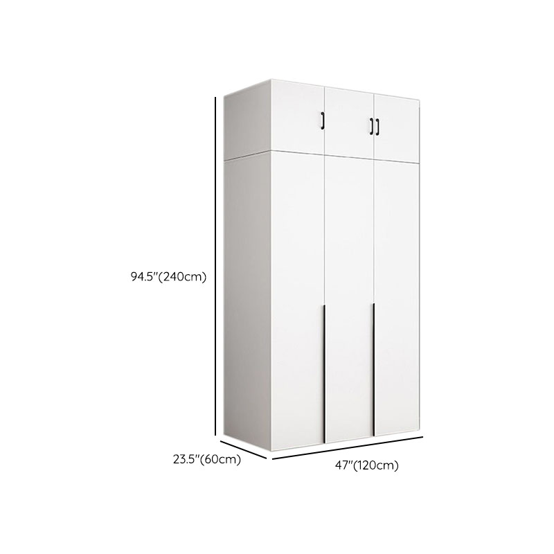 White Modish Composite Wood Wardrobe Armoire with Soft Close Door, Interior Shelves, and Hanging Rod - image 7