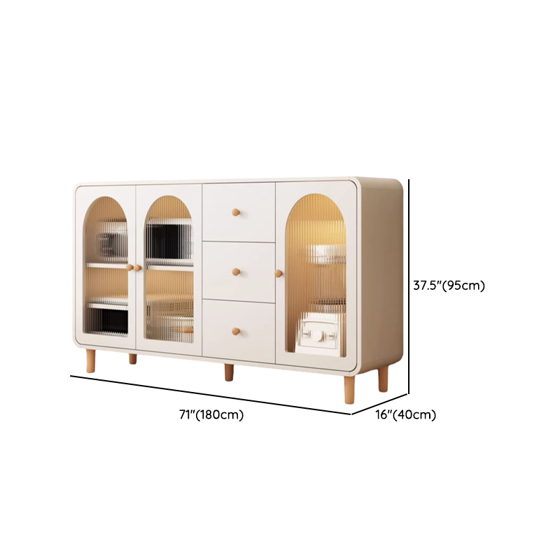 Scandinavian Wood Sideboard Cabinet with Adjustable Shelves and Glass Doors - 40cm Width - image 26