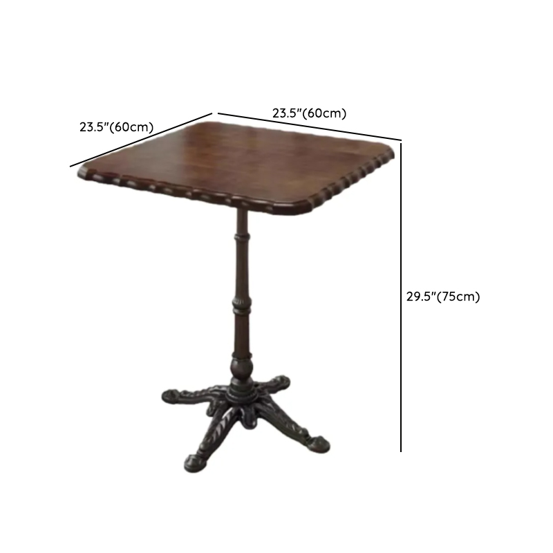 Industrial Natural Wood Finish Dining Table with a Rubber Solid Wood Tabletop and Metal Black Base - image 12