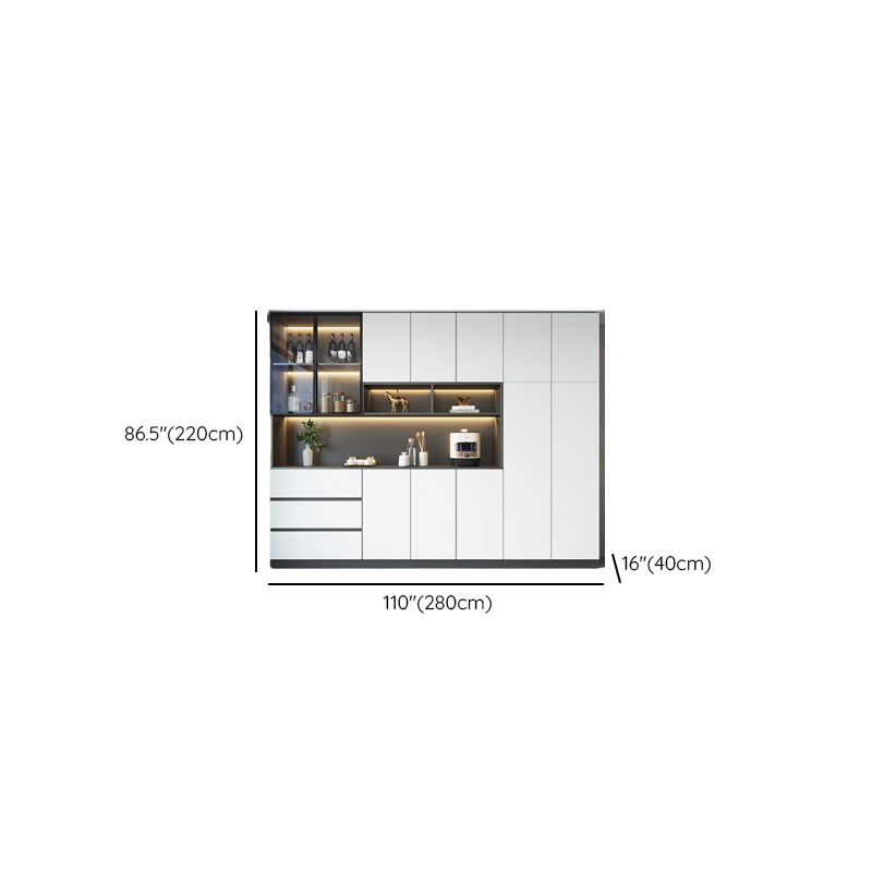 Standard/Wide Chalk 3 Drawers Closet 2 Shelves/1 Shelf Glass Doors Functional Storage Cabinet Sideboard - image 27