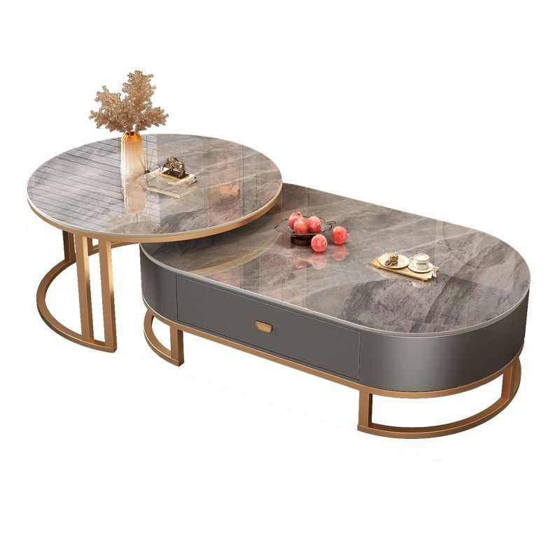 Modern Nesting Accent Table Set with Structure Base and Oblong Top - image 13