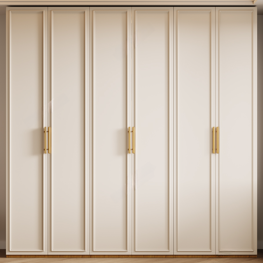 Cocoa Minimalist Laminate Wardrobe Closet with Soft Close Drawer, Soft Close Door, Interior Shelves, and Clothing Rod