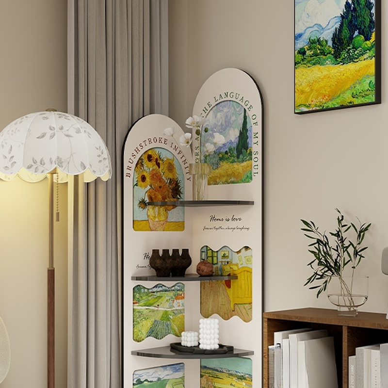 Modern Simple Style Nook Decorative Cabinet with 4 Exterior Shelves, Laminate Countertop in Midnight Black - image 13