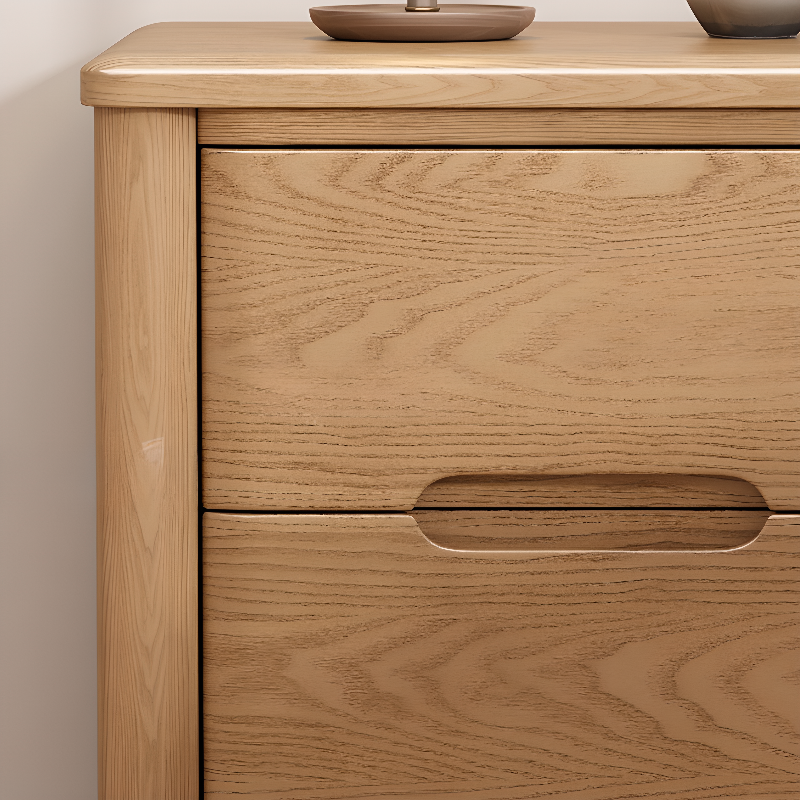 Contemporary Timber Nightstand With Drawer Storage with 2 Drawers/3 Drawers & Leg - image 6