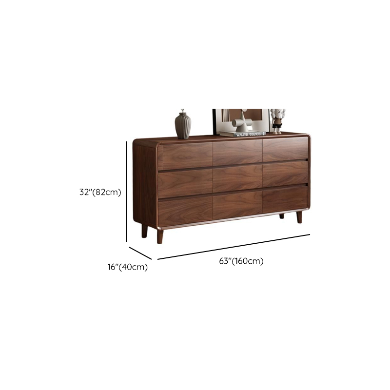 Cocoa Simplistic Natural Wood Double Dresser with 6/9/5 Drawers in Horizontal/Vertical Orientation - image 13