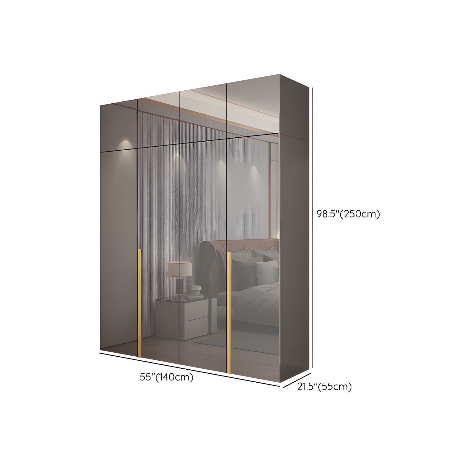 Engineered Wood Wardrobe Closet with Shelves Modern Wardrobe Cabinet for Home - image 19