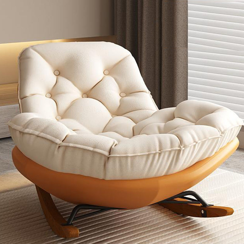 Chalk Modern Simple Style Upholstered Rocking Chair Couch, Scratch-defiant & Cushioned - image 3