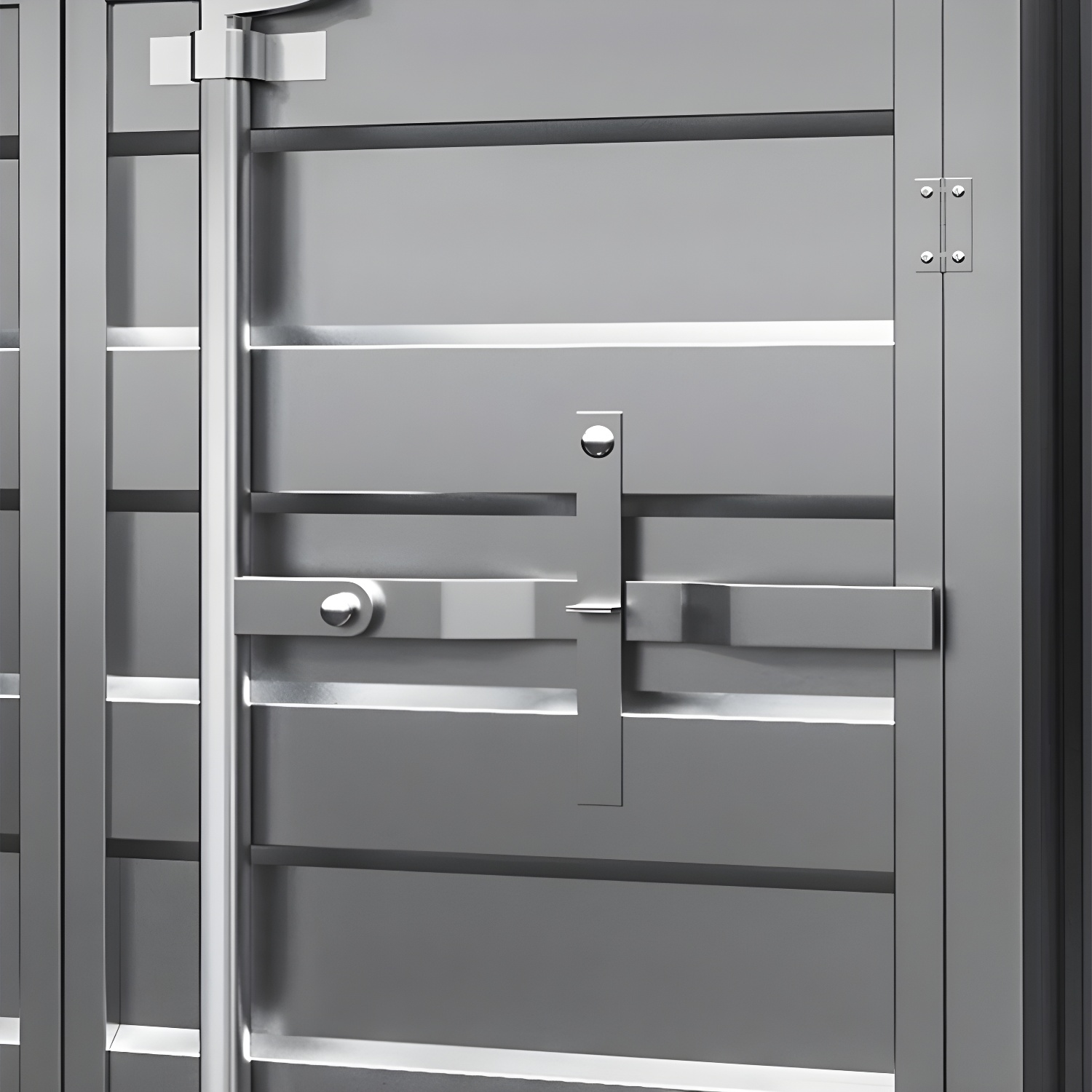 Industrial Silver Metal Sideboard Credenza with Cabinets and Shelves - image 7