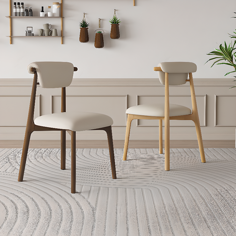 Casual Side Chair in Vinyl Leather with Wood Legs, Low Back, Framed and Balanced - image 7