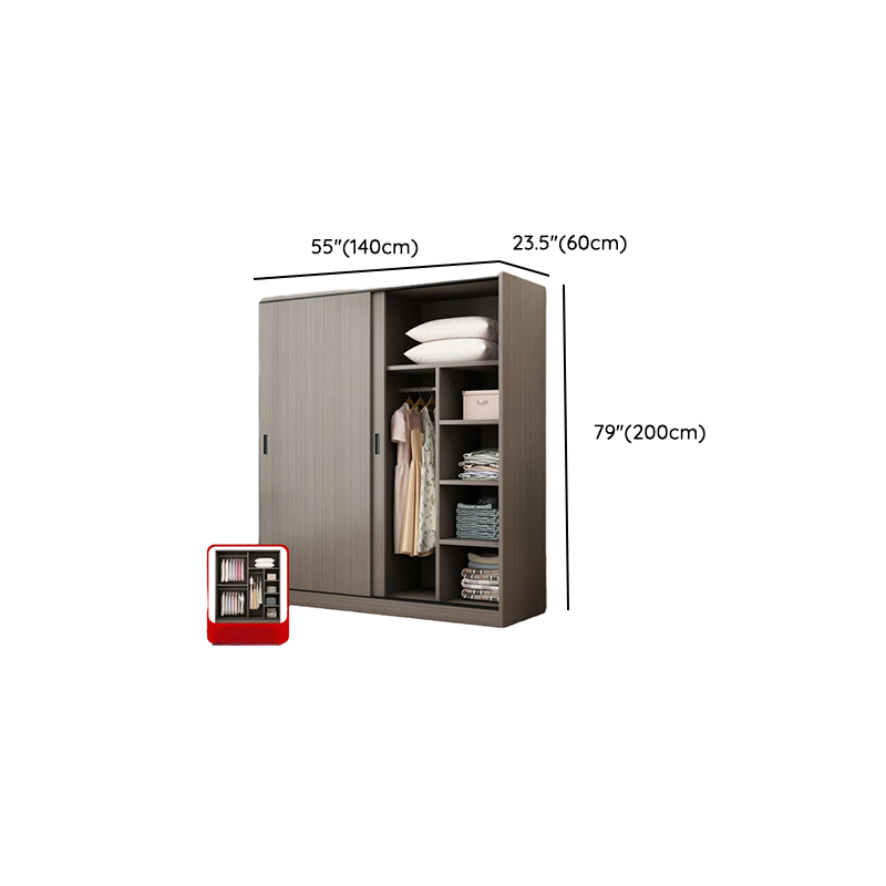 Acorn Modish Laminate Wardrobe Closet with Soft Close Drawer, Soft Close Door, Interior Shelves, and Clothing Rod - image 7