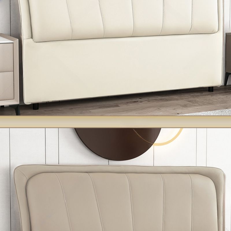 Free-standing Standard Standard（36-55“） Rectangle Full(54"W x 75"L) Panel Headboard With Legs, Sponge Filing and Wood Frame - image 12