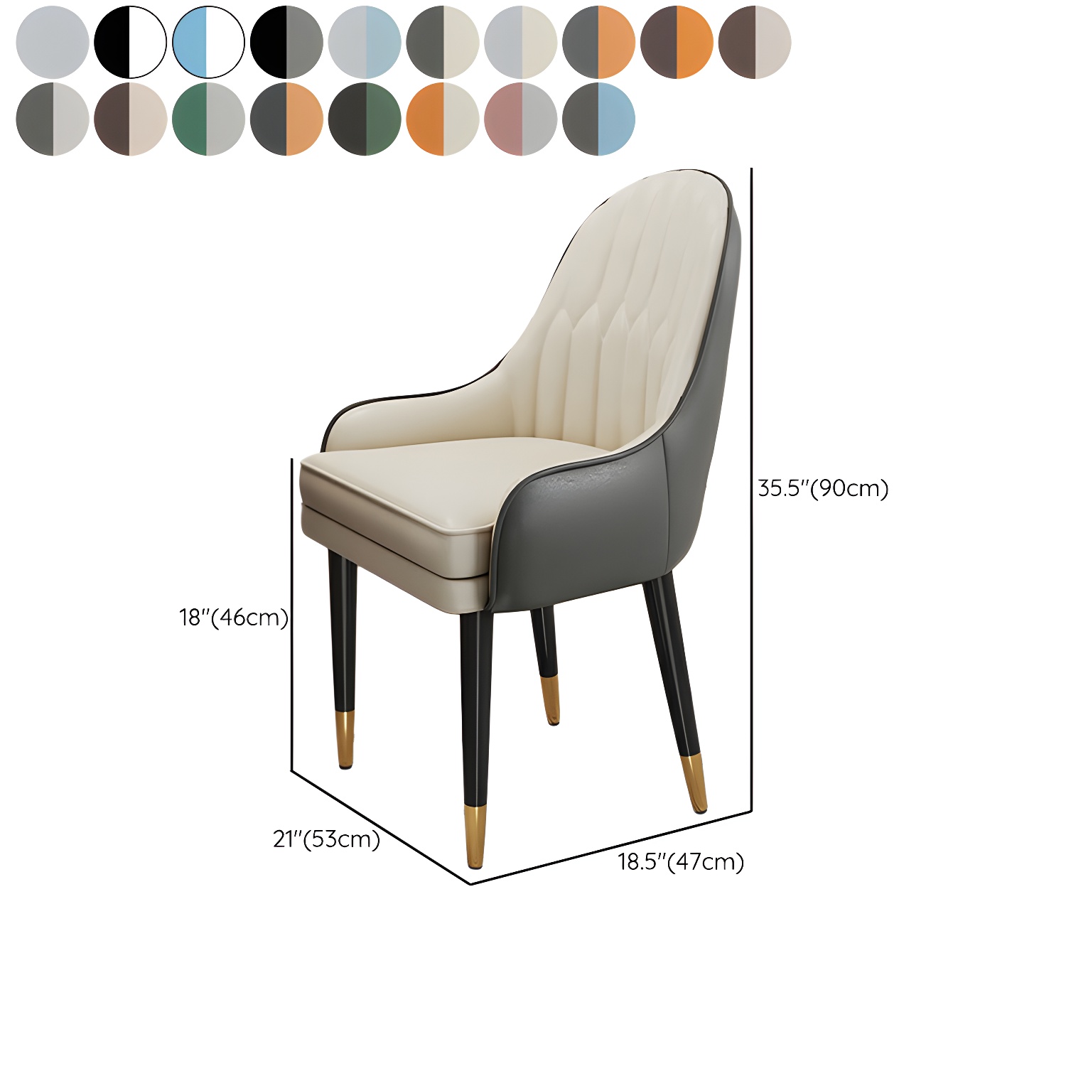 Glam Arm Chair with Upholstered Faux Leather, Solid Back, and Metal Legs - image 29