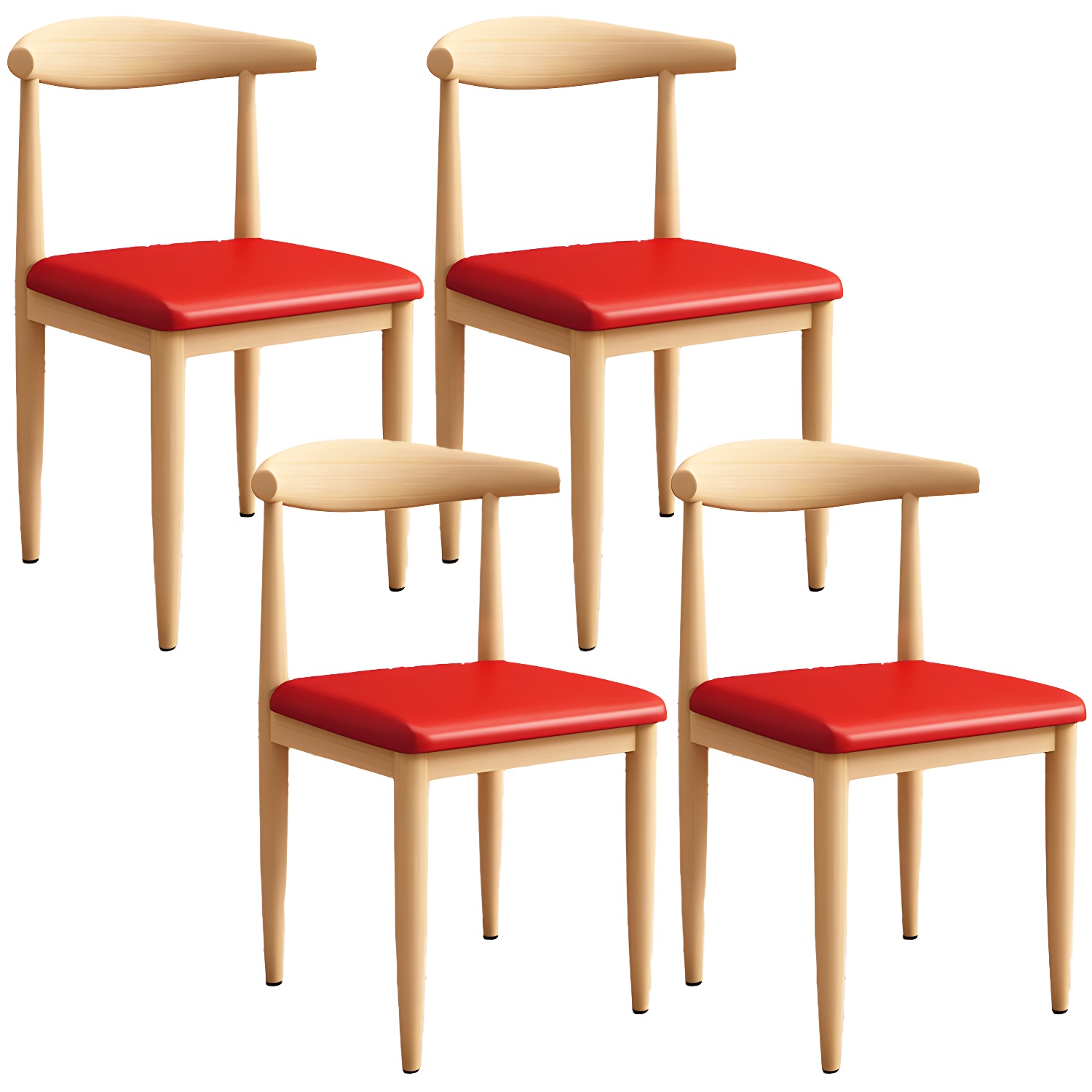 Modern Kitchen Dining Chairs Open Back Dining Chair with Metal Base - image 13