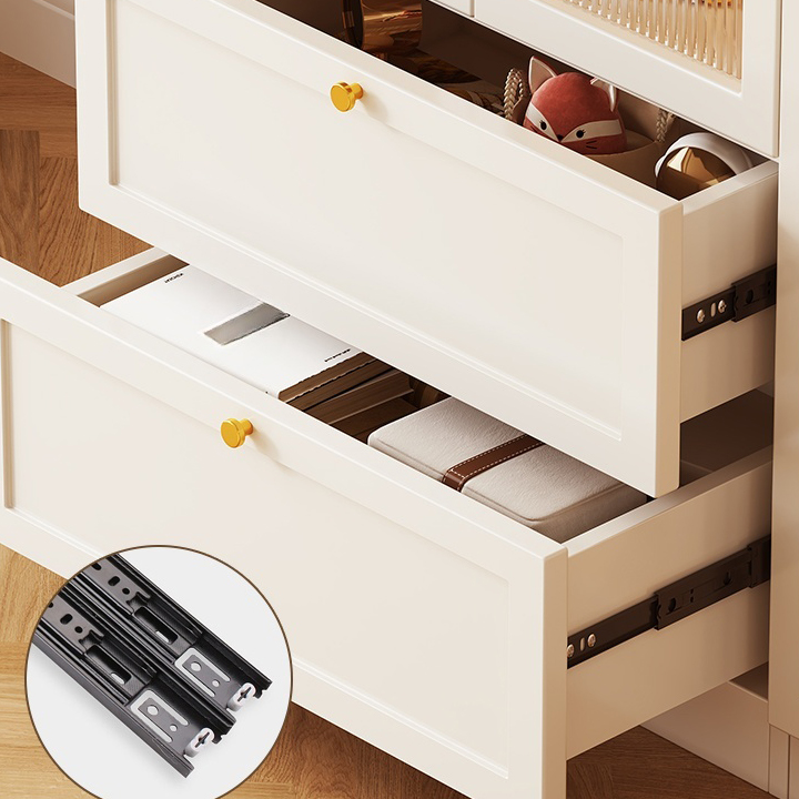 Modern White Wardrobe Armoire with Clothing Rod and Reserve Installation Holes - image 9