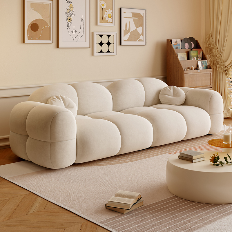 Contemporary Solid Color Tear Resistant Standard Sofa in Gray/Emerald Green/Ivory for 5/for 4/Seats 3 with 2 Pillows - image 3
