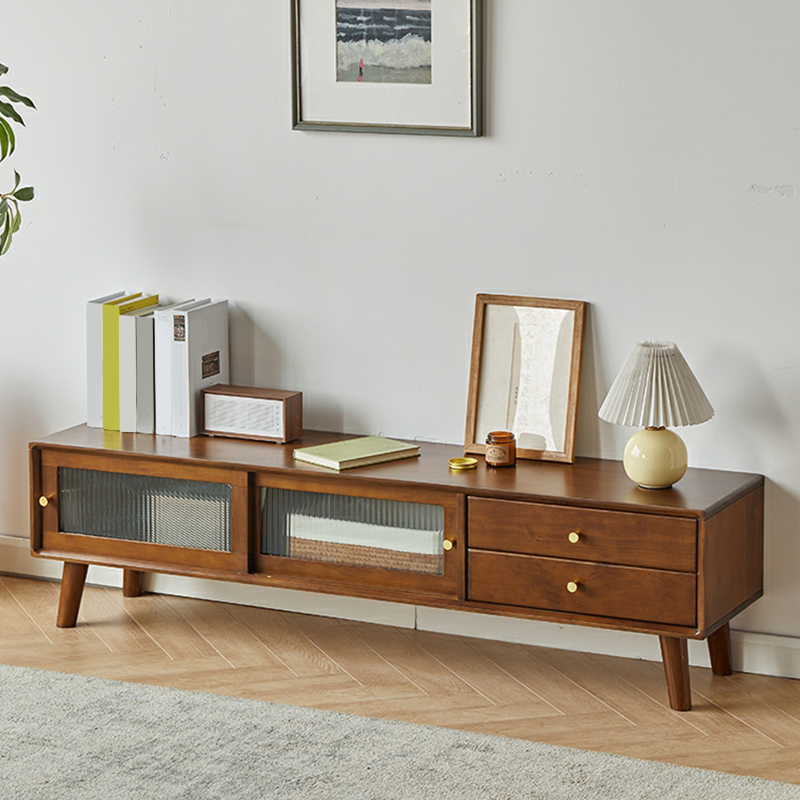 Modern TV Stand with Wood Material & Low Height Featuring Drawers - image 3