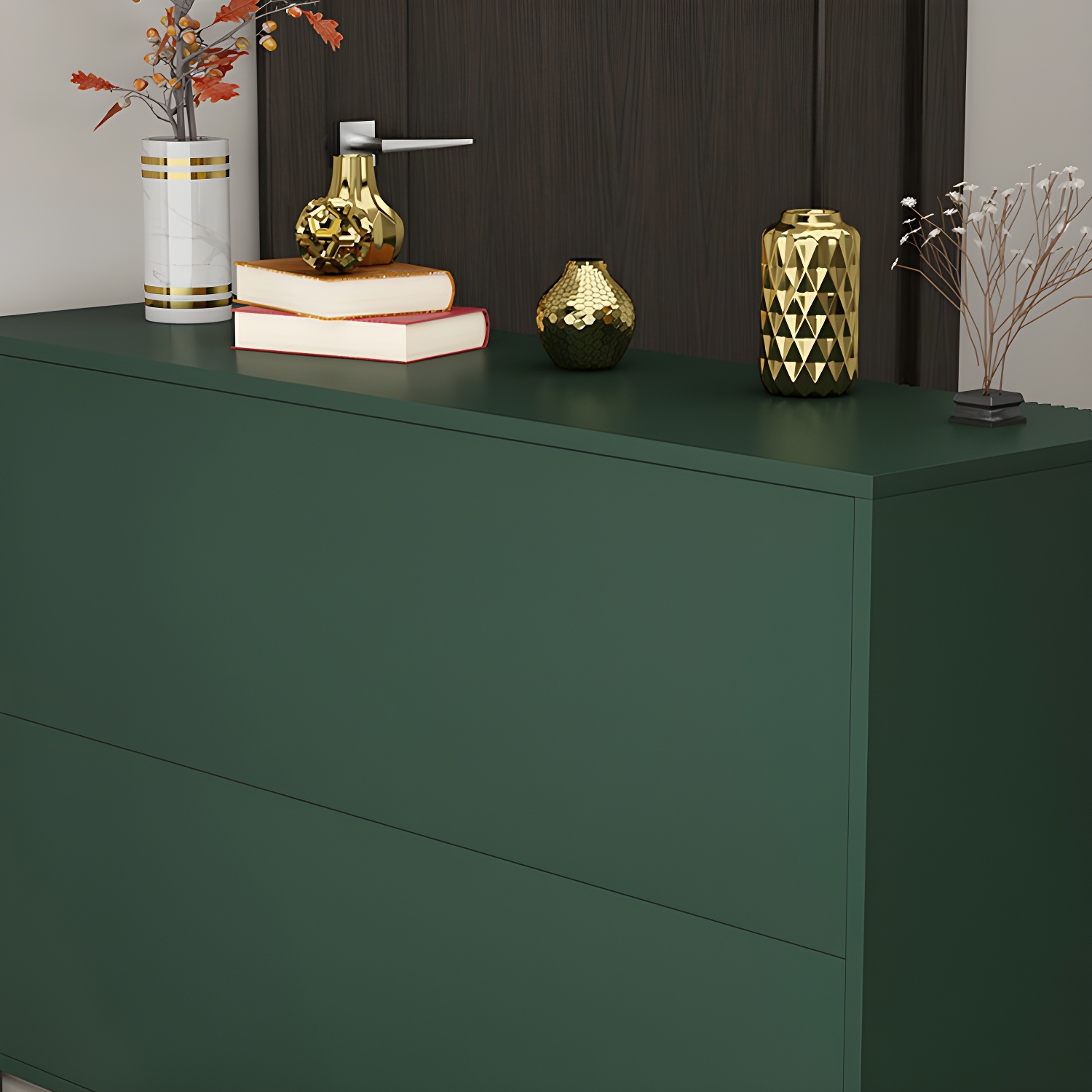 Glam Living Room Wooden Sideboard with Doors and Storage Shelves - image 8