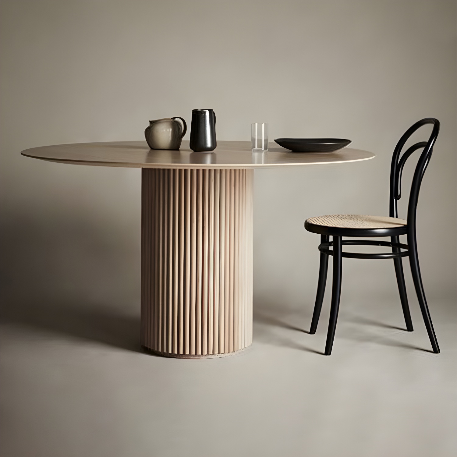 Round Pedestal Casual Table Simplicity Style Dining Room Home Furniture - image 8