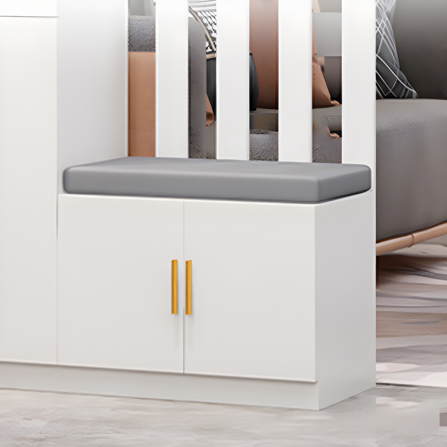 Contemporary Rectangle Wooden 11.81" Wide Accent Cabinet with Drawer - image 10