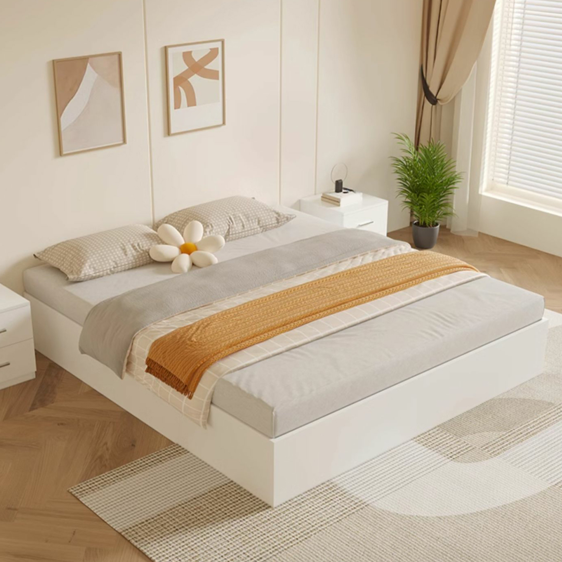 Modern Simple Style Bed Wood No Headboard for Living Room - image 6