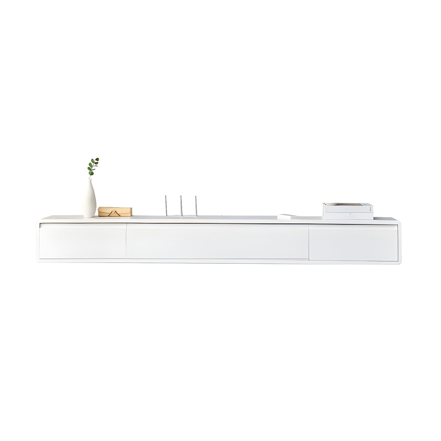 Wall-mounted TV Console Solid Wood TV Media Console with Drawers - image 15