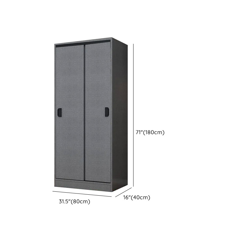 Dove Grey Modern Timber Wardrobe with Self-supporting Design, Soft Close Features, and Clothing Rod - image 6