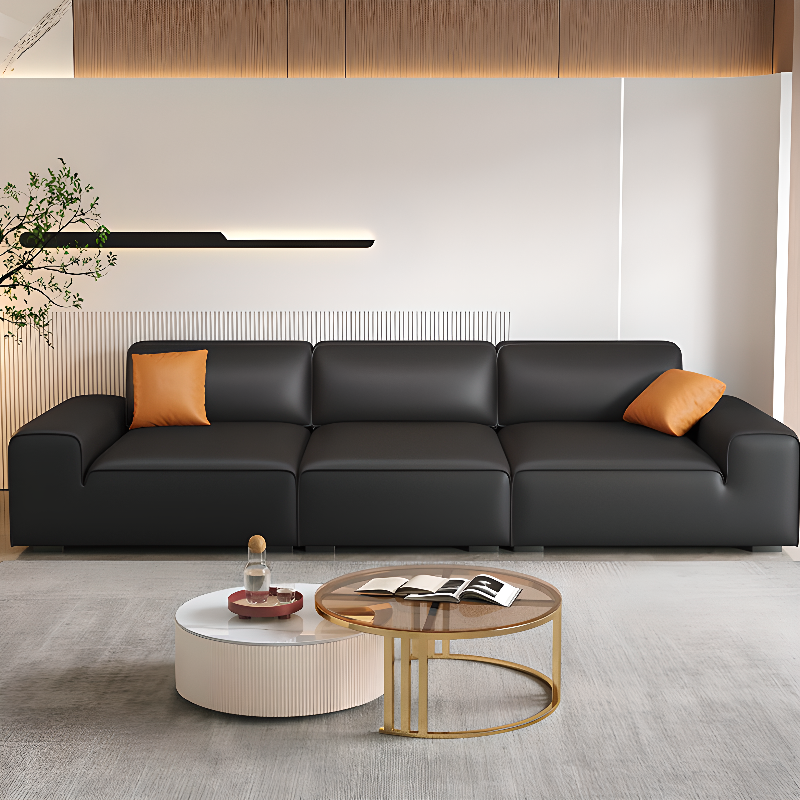 Midnight Black/White Standard Sofa/Loveseat with Armrest for Drawing Room - image 3