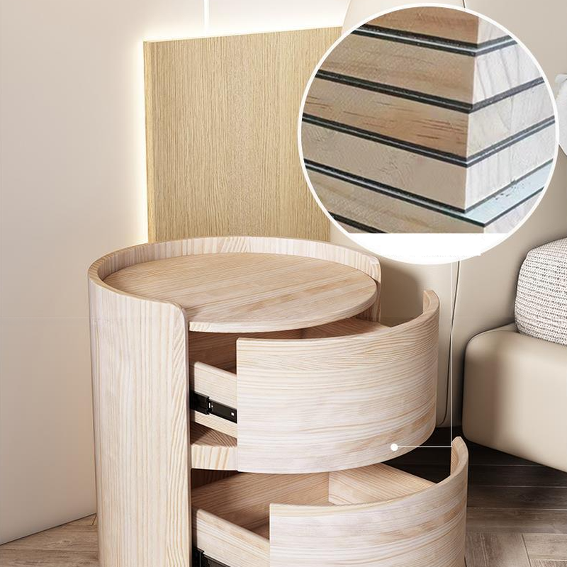 Modern Simple Style Vinyl Leather Nightstand With Drawer Storage, 2 Drawers - image 26
