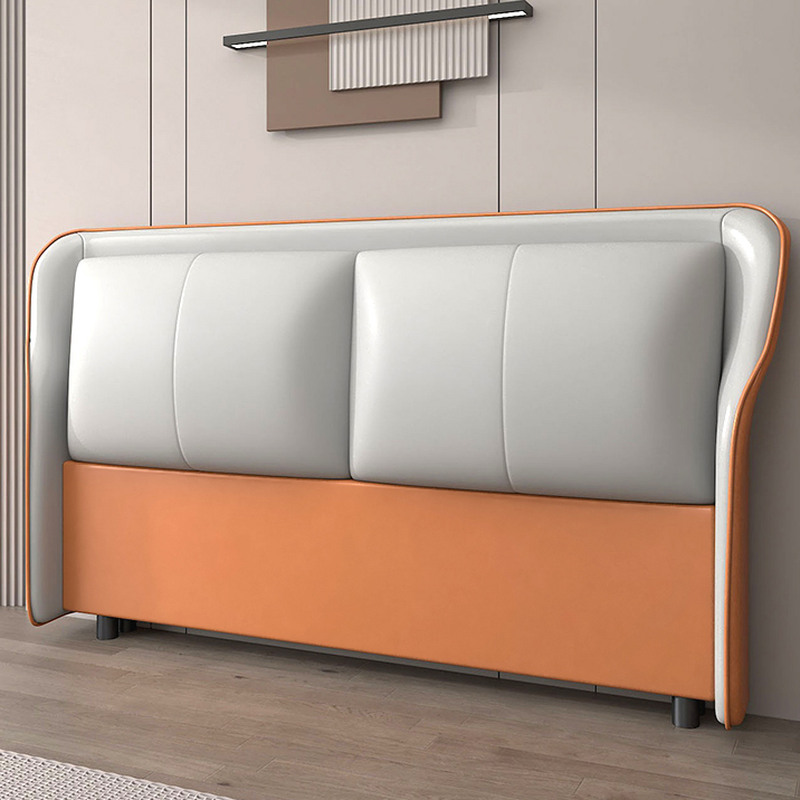 Trendy Wingback Headboard with No Distressing in Natural Wood, Rectangle Shape for Full/Queen Bed with Sponge Upholstery and Standard Height - image 6