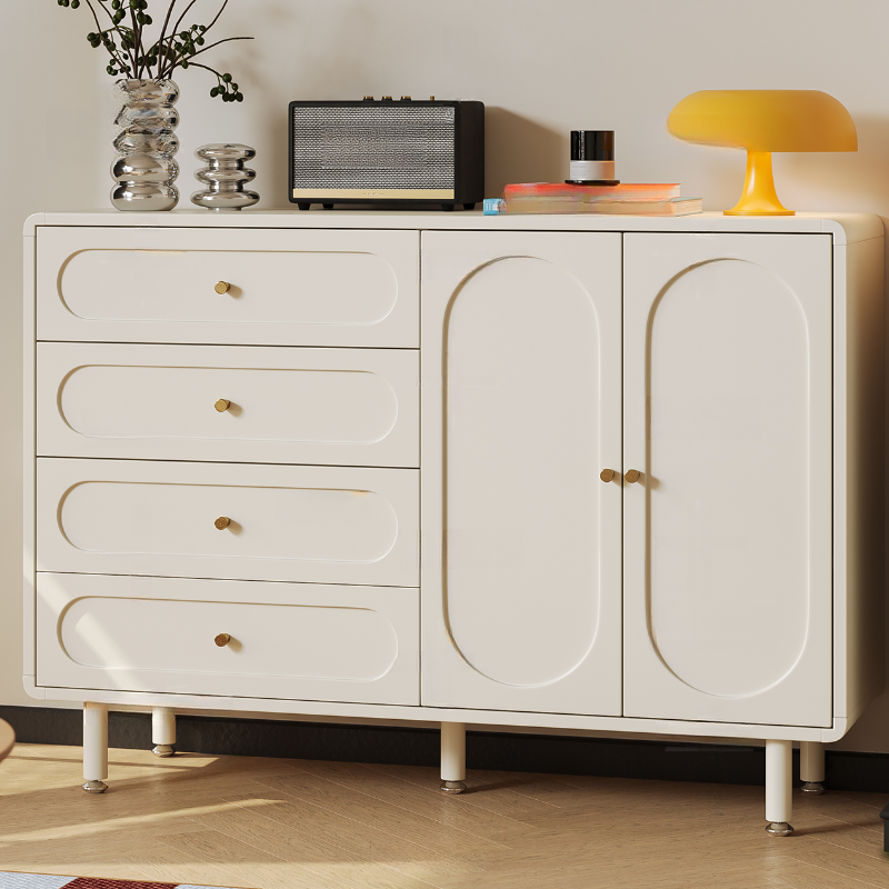 Contemporary Parlor Combo Dresser with 3 Interior Shelves