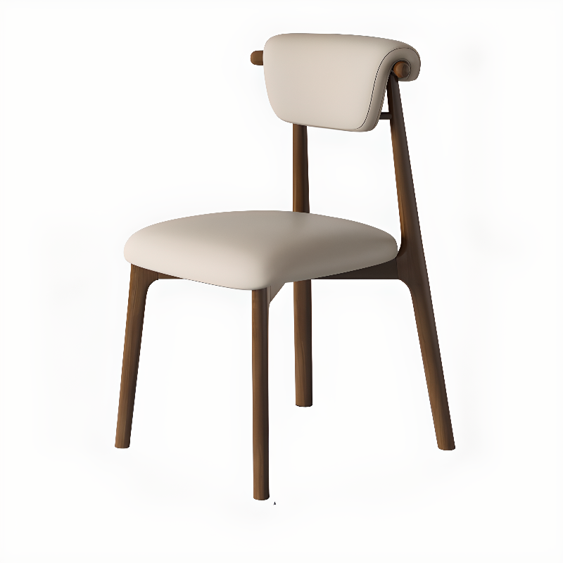 Casual Side Chair in Vinyl Leather with Wood Legs, Low Back, Framed and Balanced - image 11