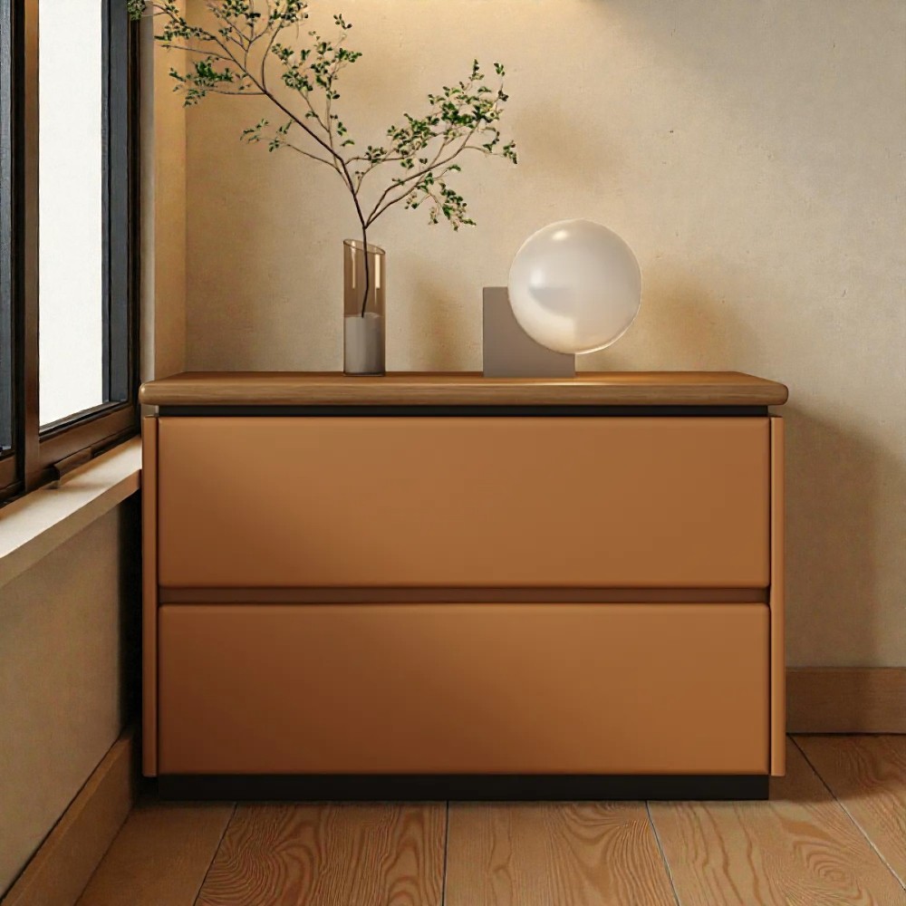 Modish 2 Tiers Drawer Storage Bedside Table with Laminate Countertop - image 28