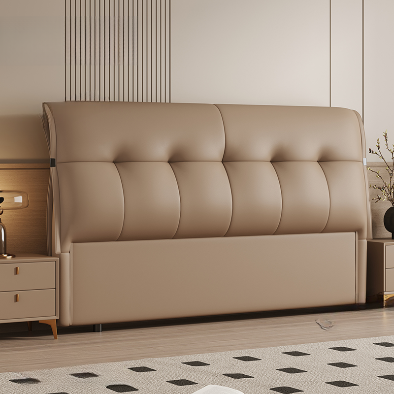 Simplistic Panel Headboard with No Distressing, Piled Tufted Rectangular Design for King/Queen/Full Bed, Sponge Upholstery Fill, Standard Height