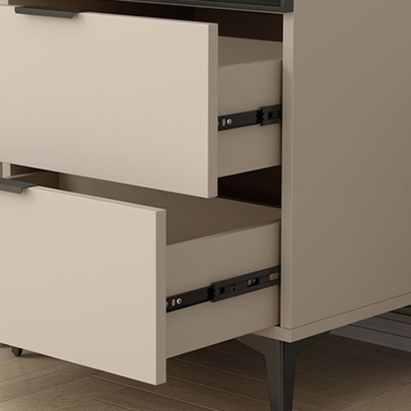 Brown Manufactured Wood Utility Storage Cabinet with Storage Cabinet, Glass Door, Cabinet Bars, Soft Close Drawer and Light - image 10