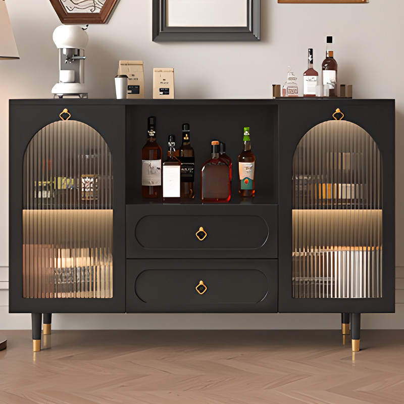 Glamorous Engineered Wood Buffet Table with 2 Drawers, Glass-panel Door and Adaptable Shelf - image 10