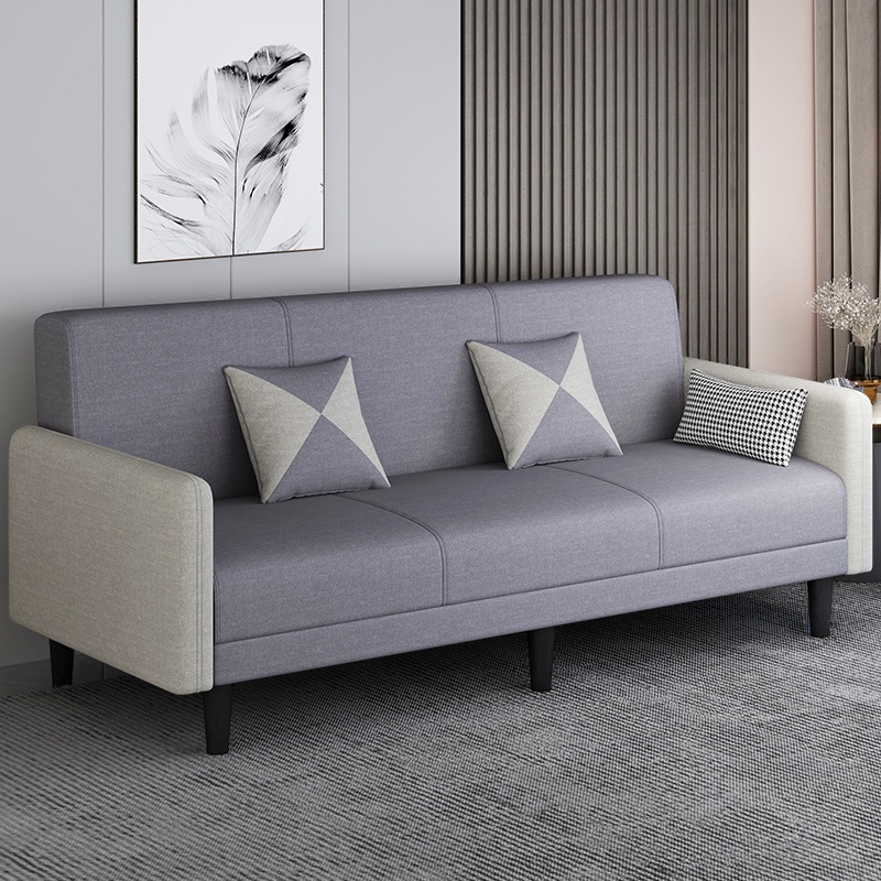Trendy Solid Color Stain Resistant Standard Sofa in Grey/Cerulean/Beige with Arm, 4-seater/Seats 3 and 2 Pillows - image 3