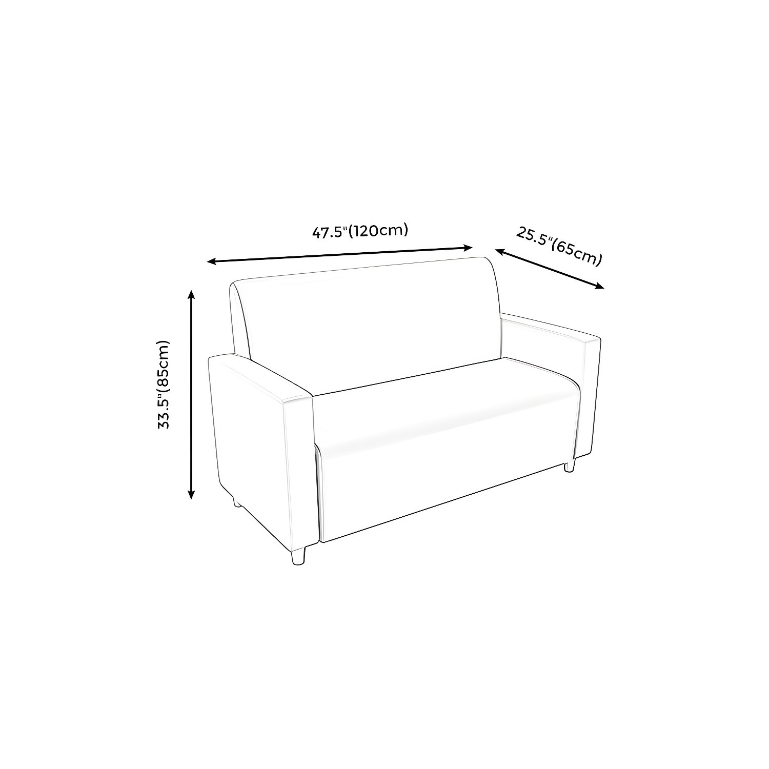 47.27"D x 25.59"W x 33.46"H Contemporary Glam 2-seat Sofa for Restaurant - image 18