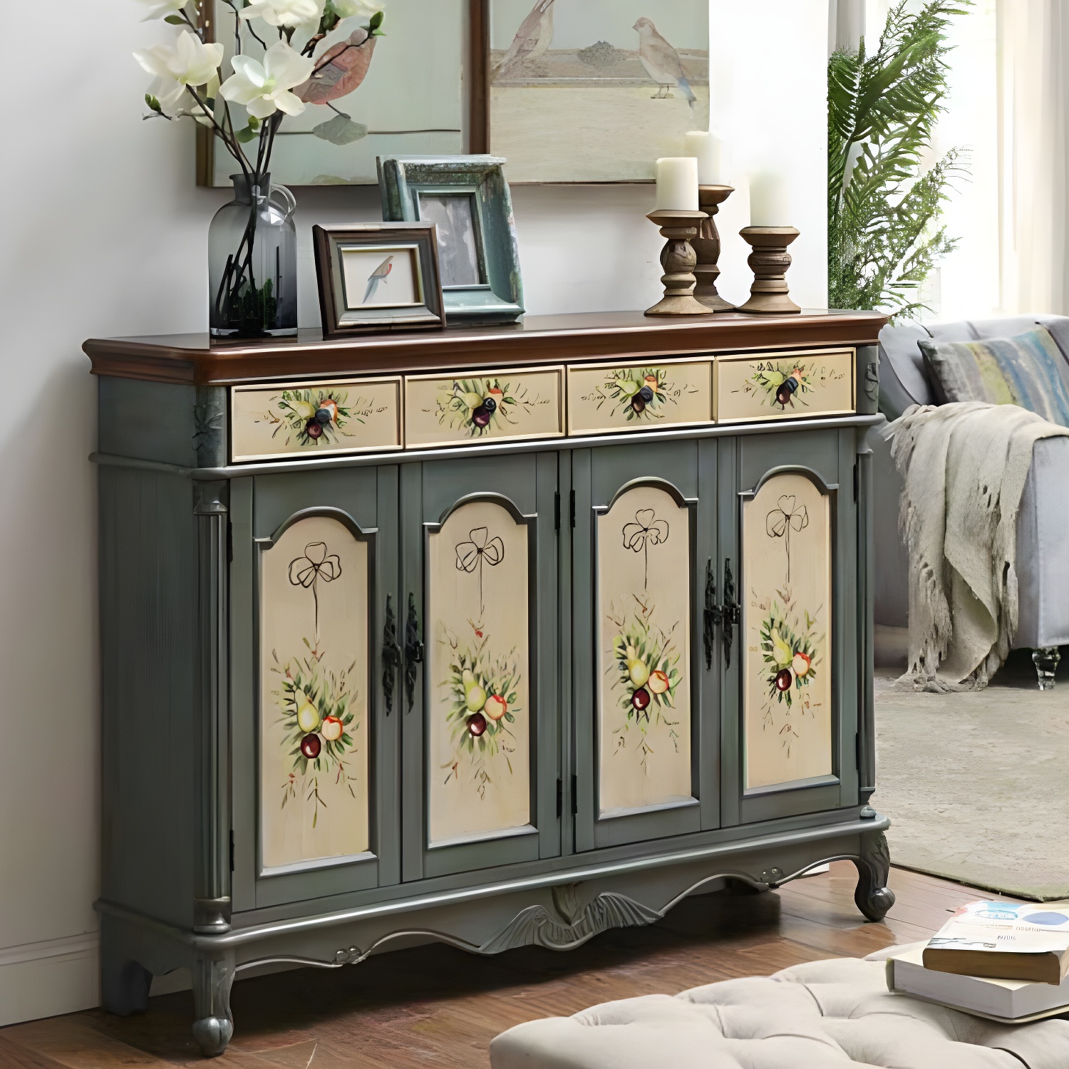 Glam Style Wood Sideboard with Drawers Dining Server for Kitchen - image 13