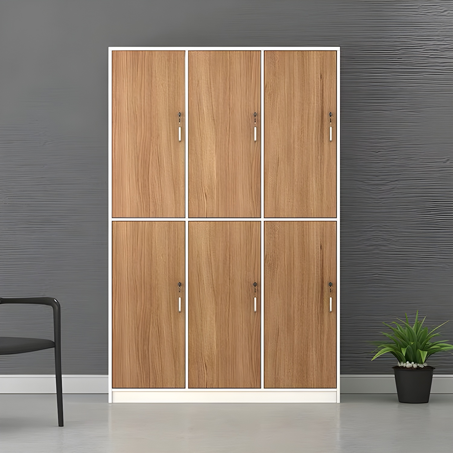 Natural Finish Indoor Cabinet Contemporary Storage Cabinet with Hinged Door