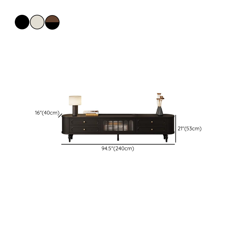 Modern Real Wood TV Stand with Shelf, 4 Drawers, Hutch, and Door - image 15