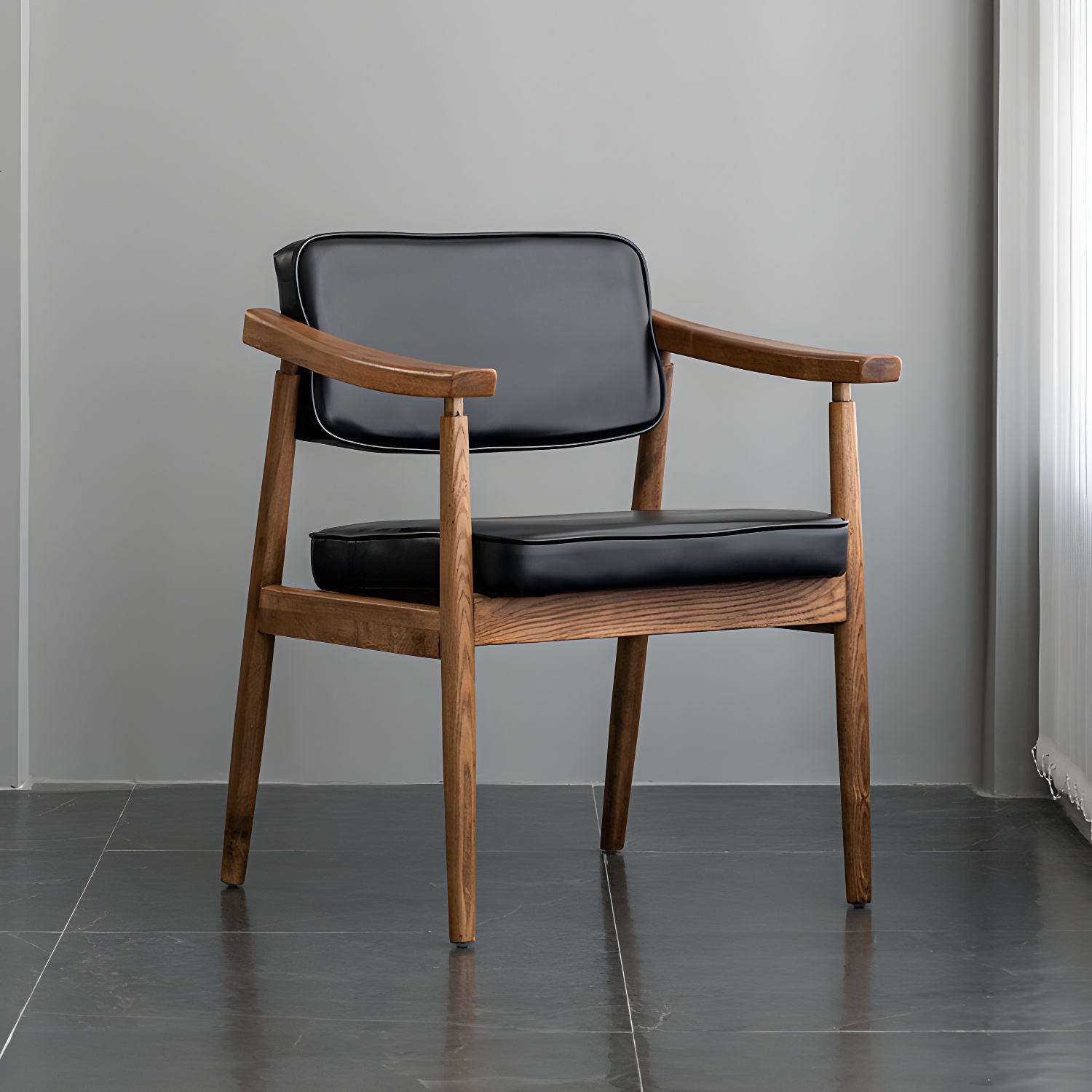 Traditional Style Dining Chairs Kitchen Arm Side Chairs with Wooden Legs - image 6