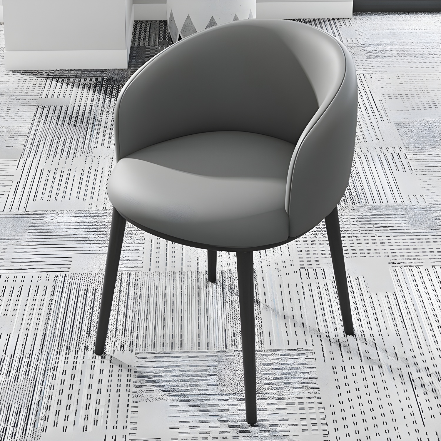 Modern Upholstered Home Arm Chair Solid Back Matte Finish Dining Chair - image 5